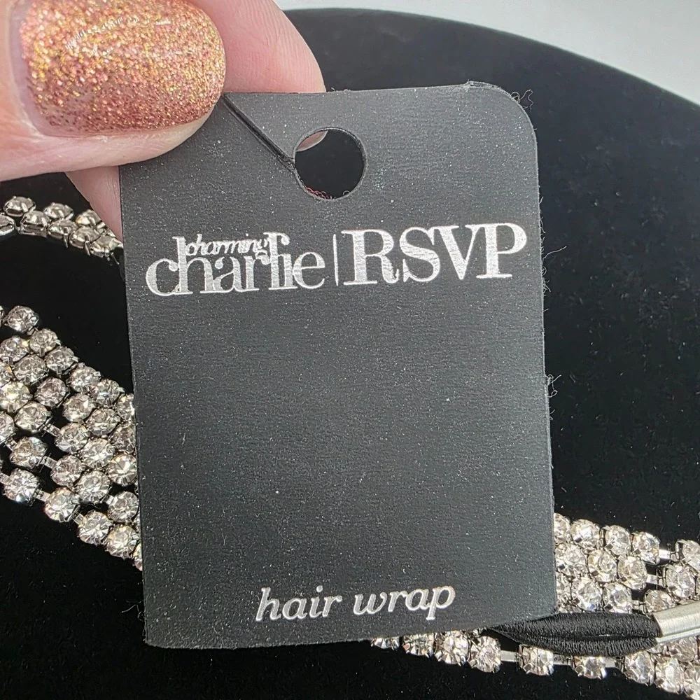Charming Charlie‎ RSVP Womens Hair Wrap Silver Rhinestone Stretchable 18